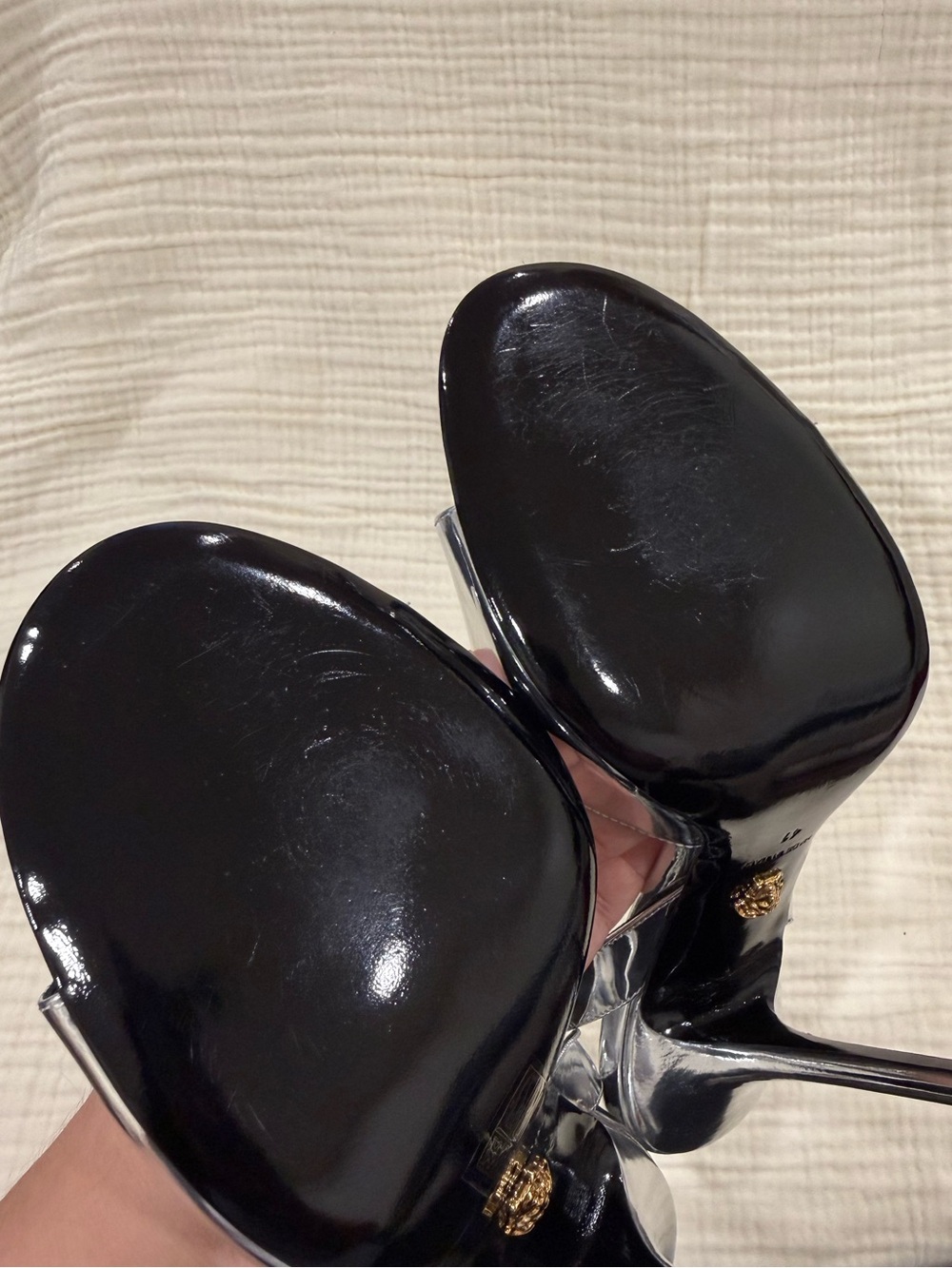 - Versace Safety Pin Heel Sandals BT - Picture 13 of 14